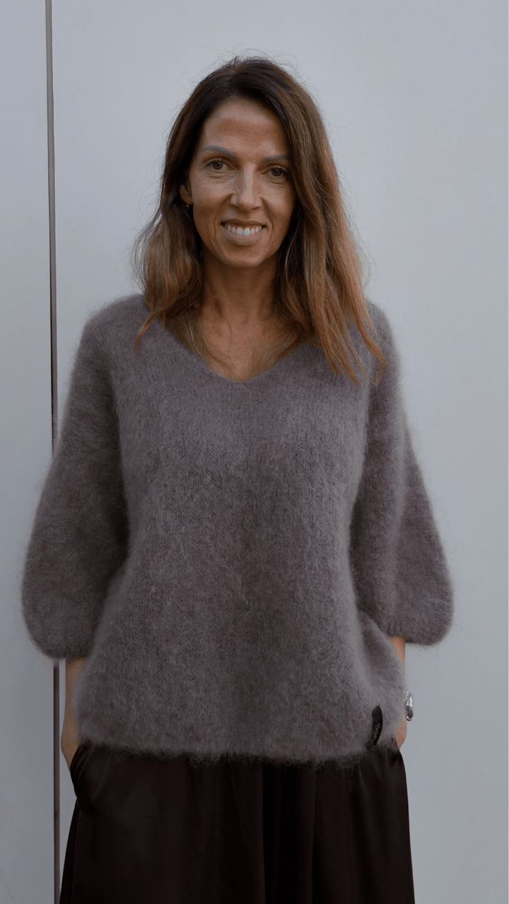 Kid Mohair Sweater Taupe - BeaA - Be At Home with Yourself - sweater