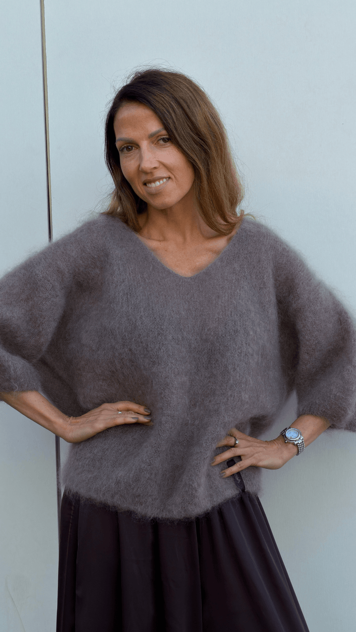 Kid Mohair Sweater Taupe - BeaA - Be At Home with Yourself - sweater