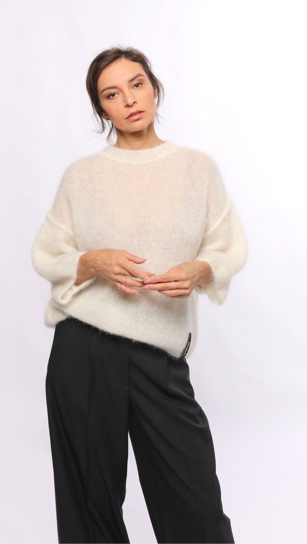 Kid mohair sweater White - BeaA - Be At Home with Yourself - sweater