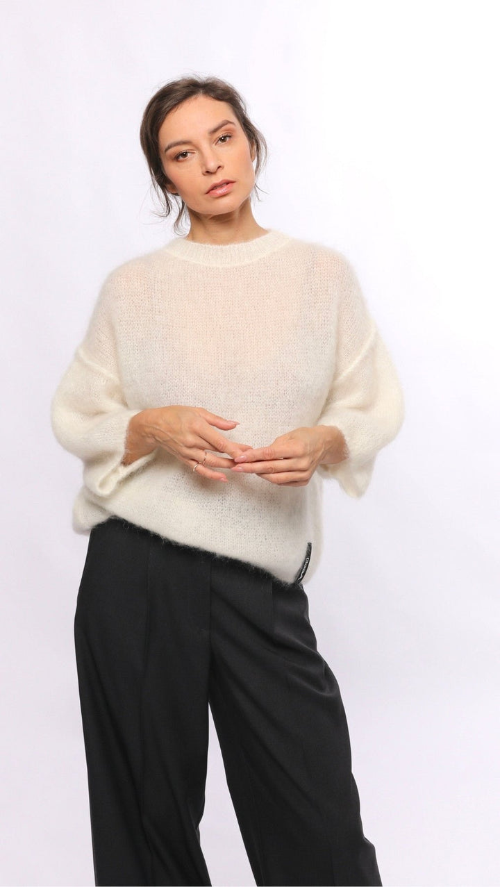 Kid mohair sweater White - BeaA - Be At Home with Yourself - sweater