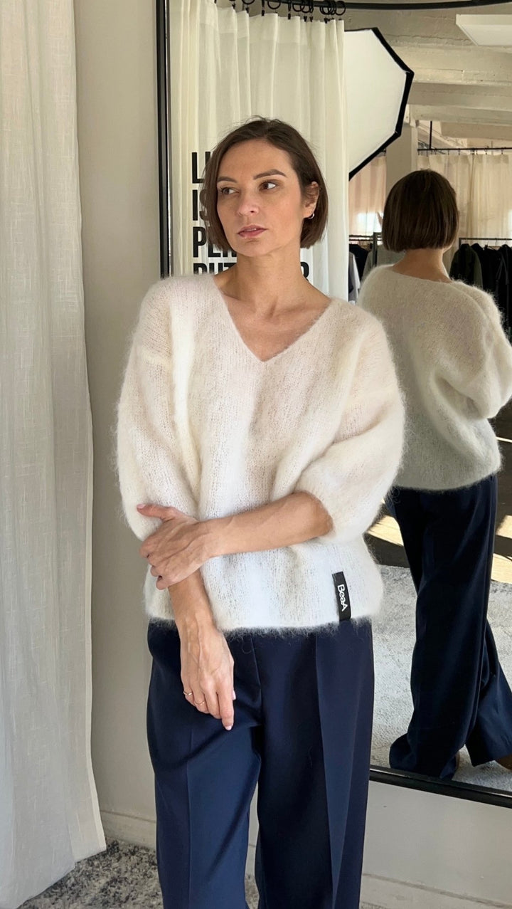 Kid mohair sweater White - BeaA - Be At Home with Yourself - sweater
