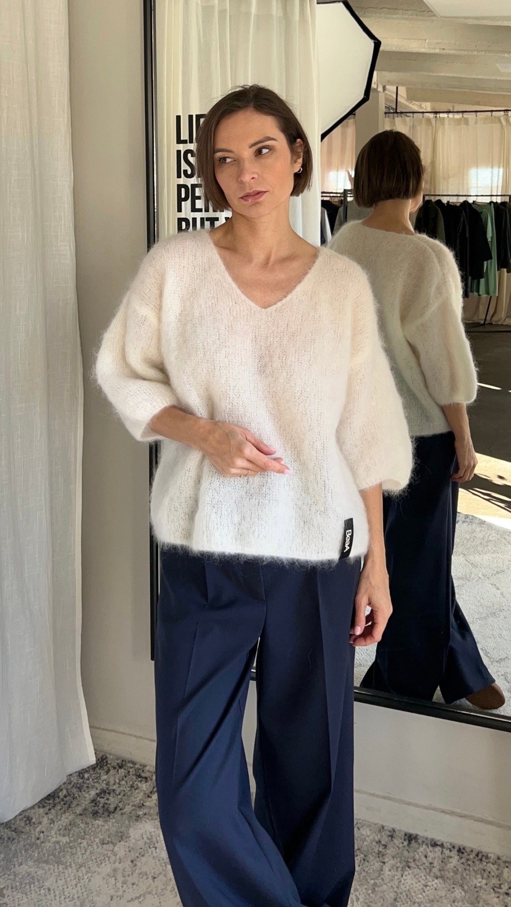 Kid mohair sweater White - BeaA - Be At Home with Yourself - sweater