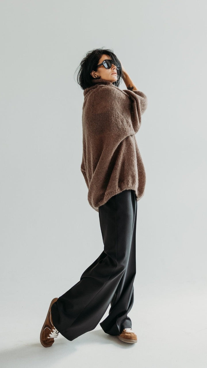 Kidmohair-Silk sweater Brown - BeaA - Be At Home with Yourself - Top