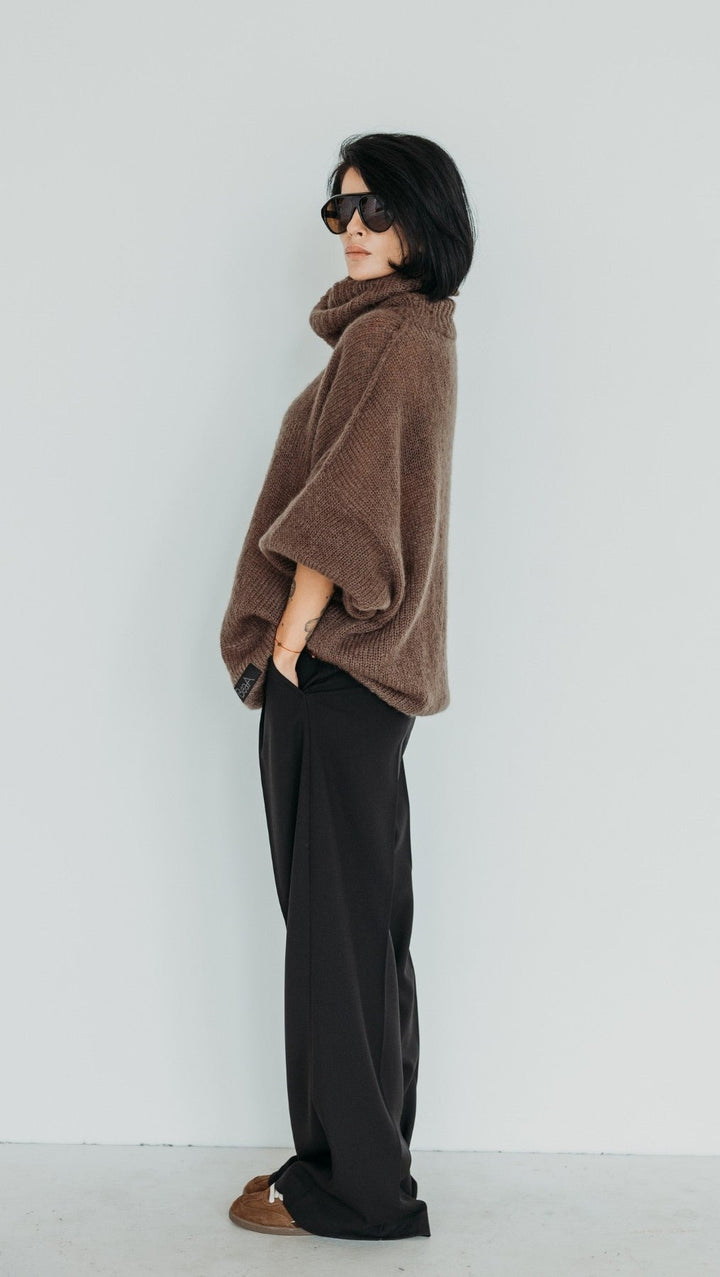 Kidmohair-Silk sweater Brown - BeaA - Be At Home with Yourself - Top