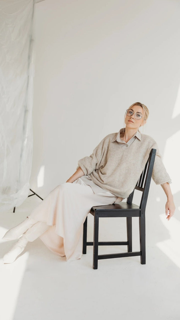 Light Alpaca sweater Beige - BeaA - Be At Home with Yourself - sweater
