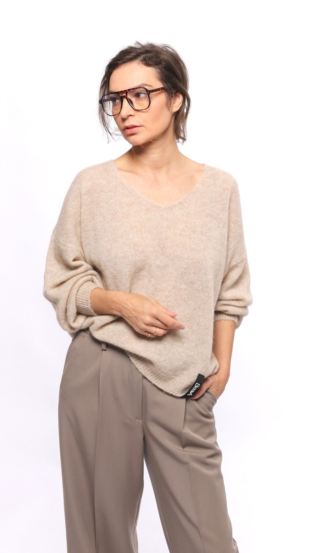 Light Alpaca sweater Beige - BeaA - Be At Home with Yourself - sweater