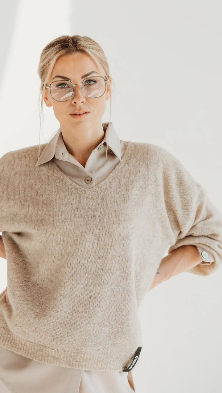 Light Alpaca sweater Beige - BeaA - Be At Home with Yourself - sweater