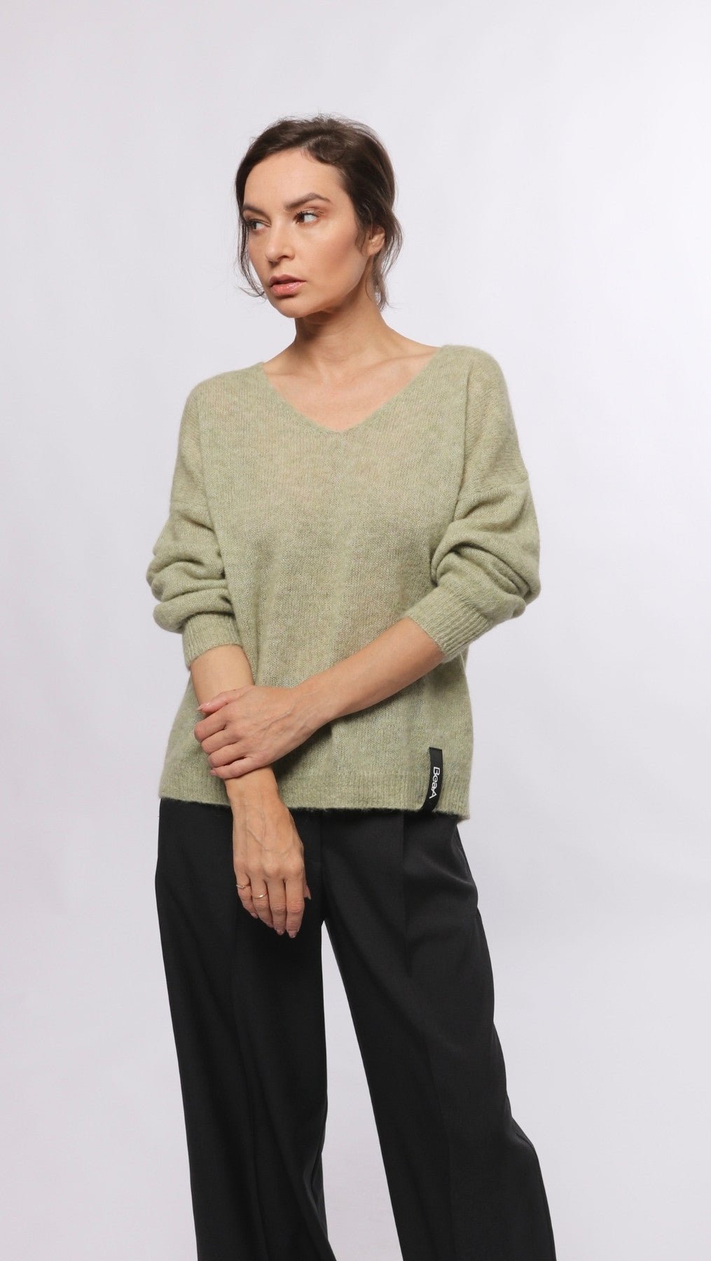 Light Alpaca sweater Golden Pistachio - BeaA - Be At Home with Yourself - sweater