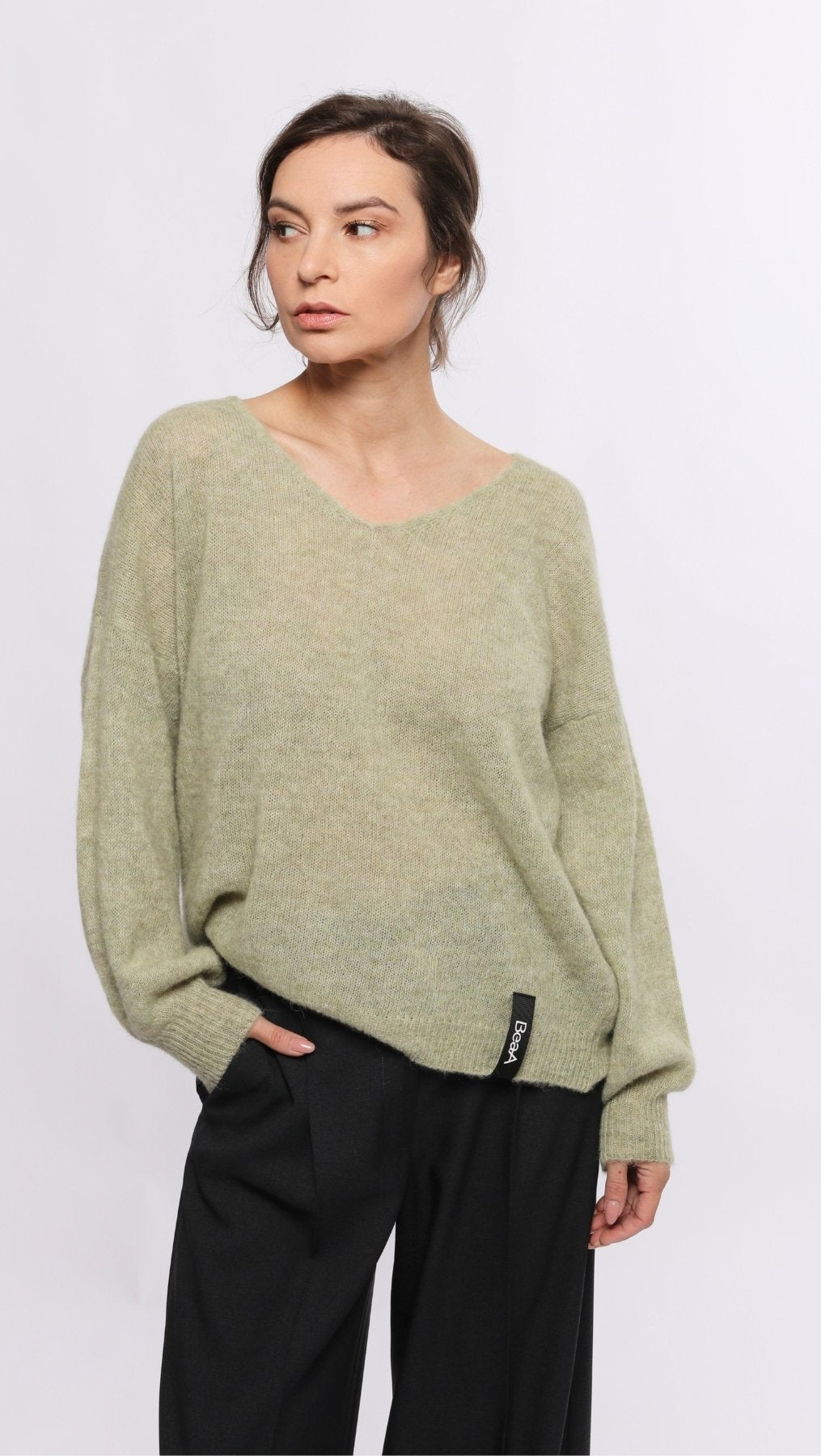 Light Alpaca sweater Golden Pistachio - BeaA - Be At Home with Yourself - sweater