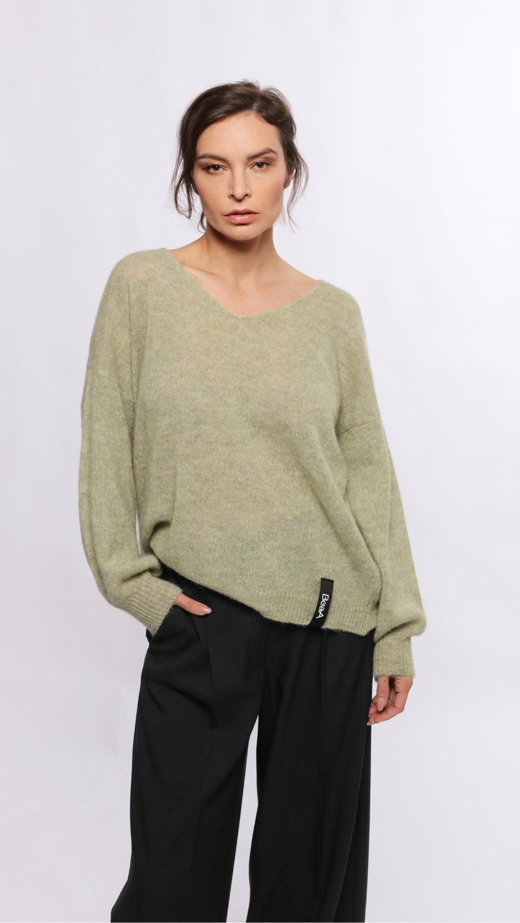 Light Alpaca sweater Golden Pistachio - BeaA - Be At Home with Yourself - sweater