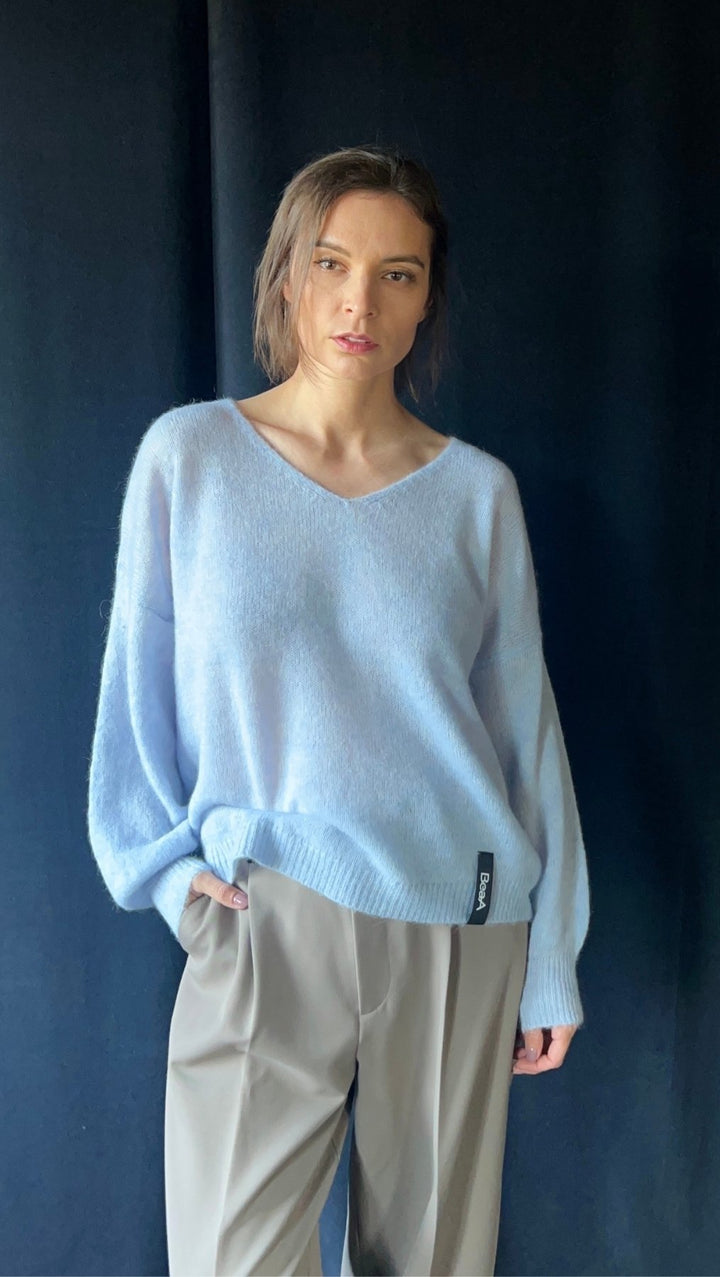 Light Alpaca sweater Powder Blue - BeaA - Be At Home with Yourself - sweater