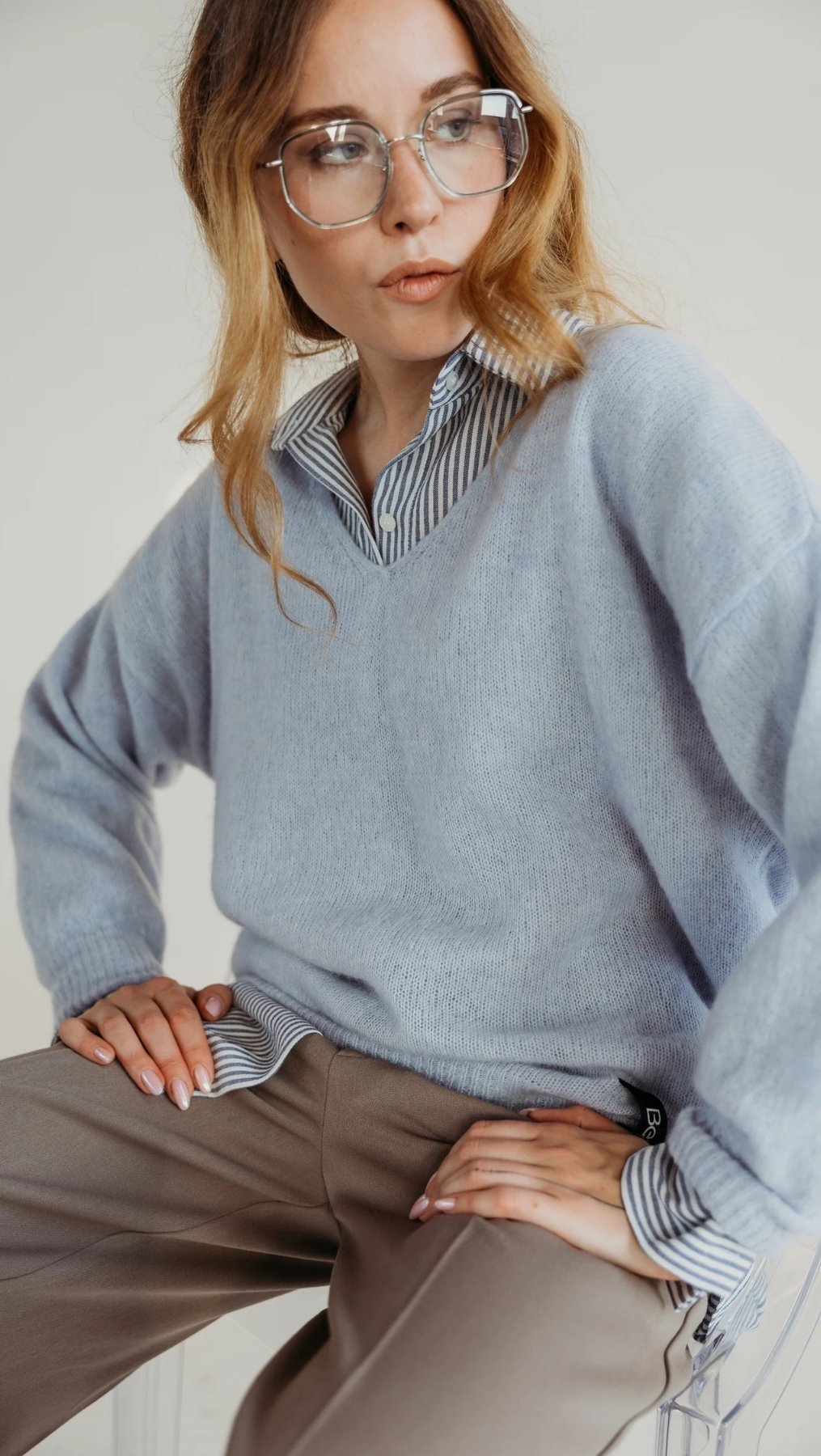 Light Alpaca sweater Powder Blue - BeaA - Be At Home with Yourself - Sweater