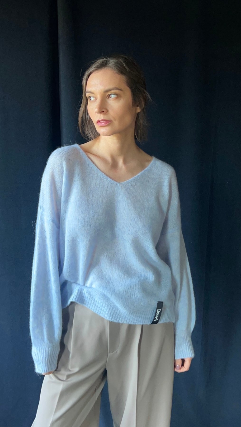 Light Alpaca sweater Powder Blue - BeaA - Be At Home with Yourself - sweater