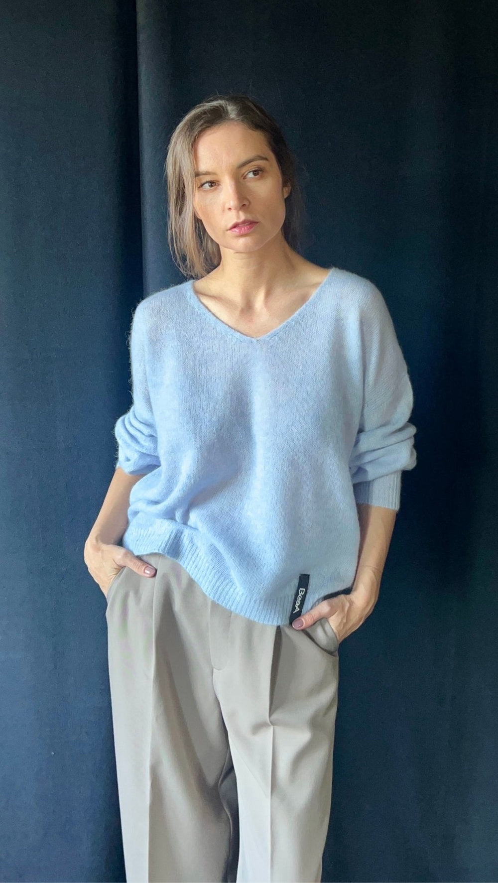 Light Alpaca sweater Powder Blue - BeaA - Be At Home with Yourself - sweater