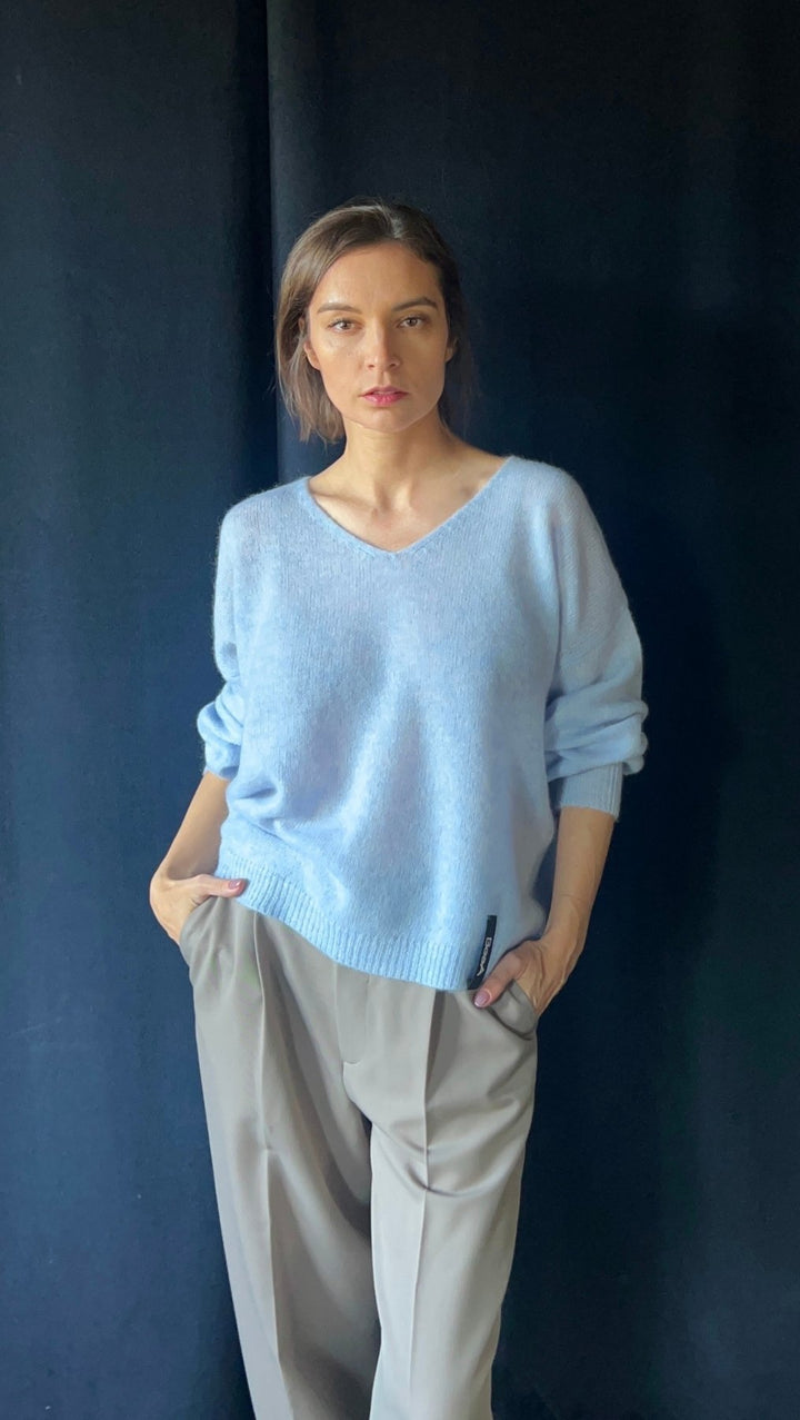 Light Alpaca sweater Powder Blue - BeaA - Be At Home with Yourself - sweater