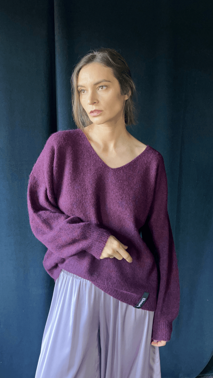 Light Alpaca sweater Royal Purple - BeaA - Be At Home with Yourself - sweater