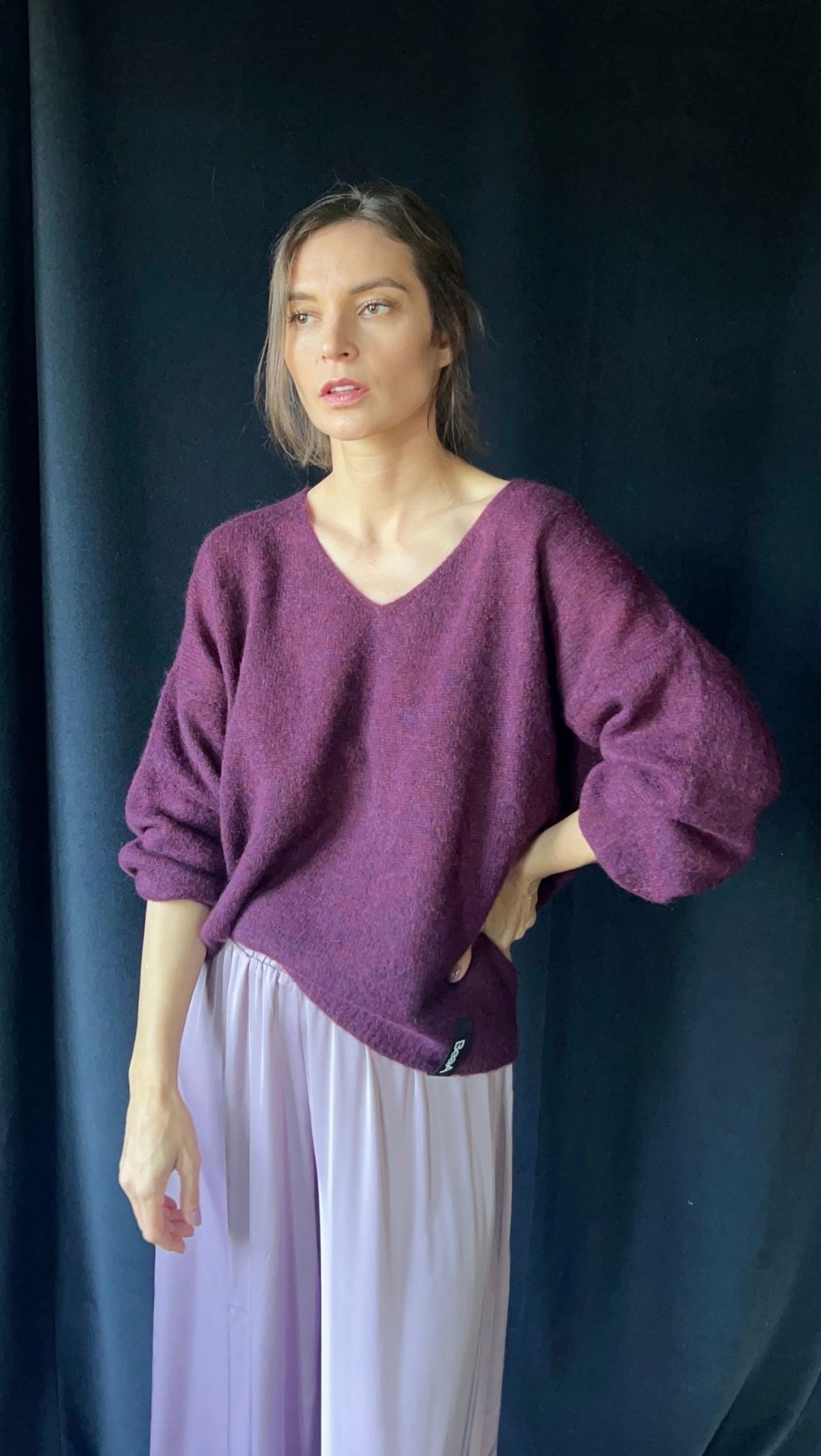 Light Alpaca sweater Royal Purple - BeaA - Be At Home with Yourself - sweater