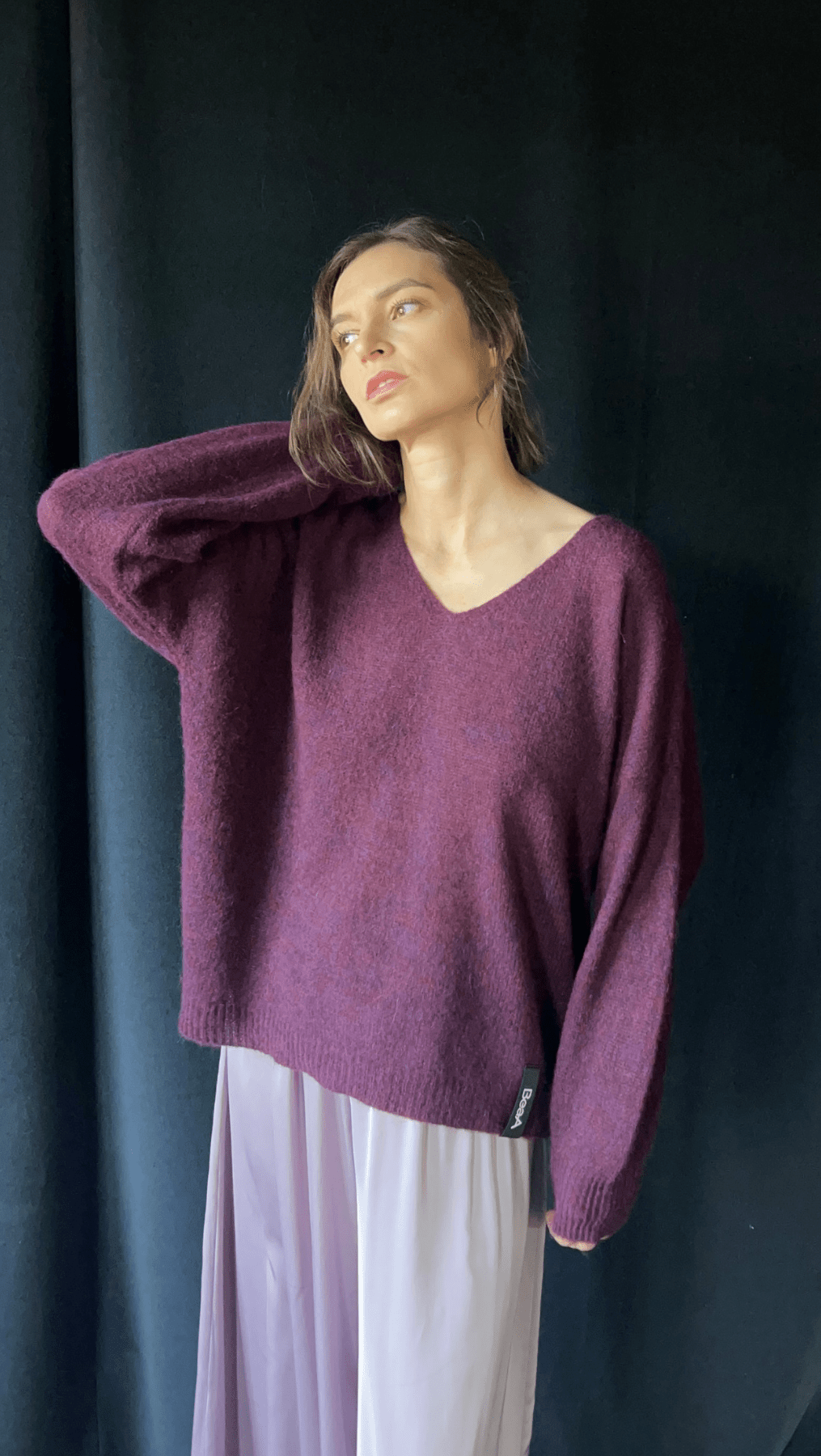Light Alpaca sweater Royal Purple - BeaA - Be At Home with Yourself - sweater