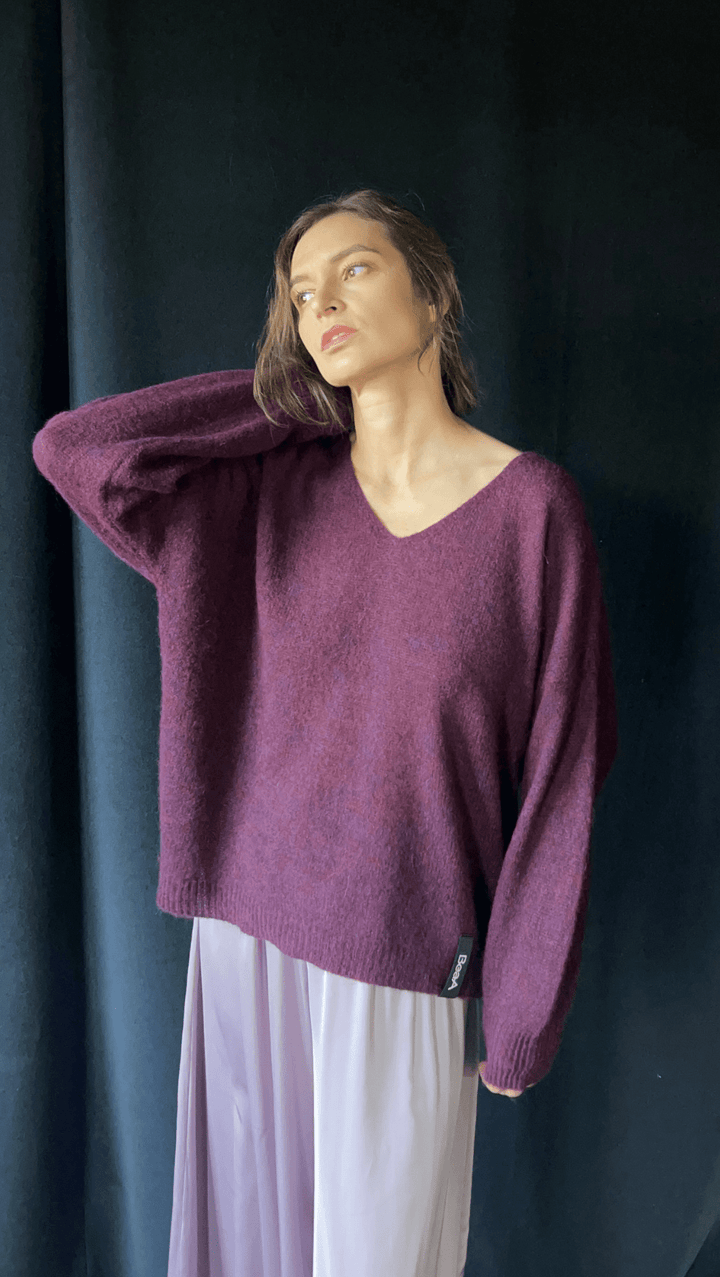 Light Alpaca sweater Royal Purple - BeaA - Be At Home with Yourself - sweater