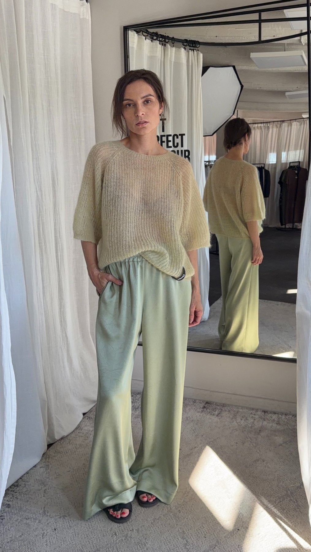 Light sweater Kidmohair Merino green - BeaA - Be At Home with Yourself - Sweater