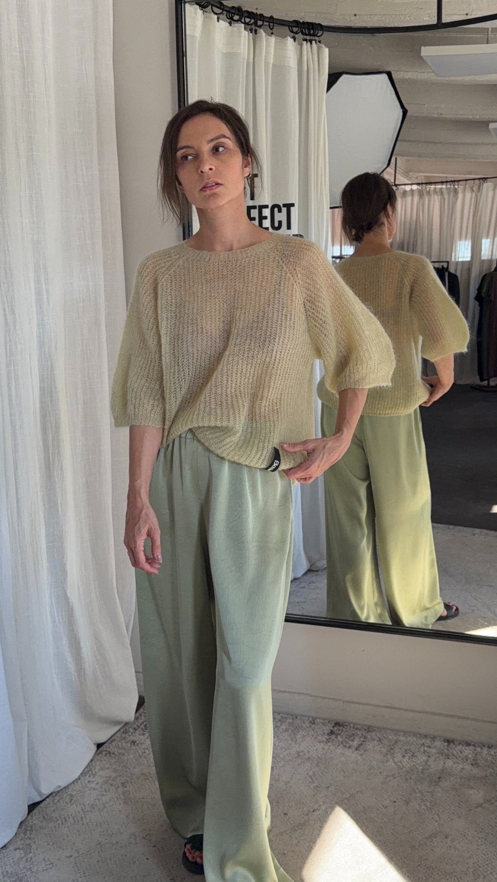 Light sweater Kidmohair Merino green - BeaA - Be At Home with Yourself - Sweater