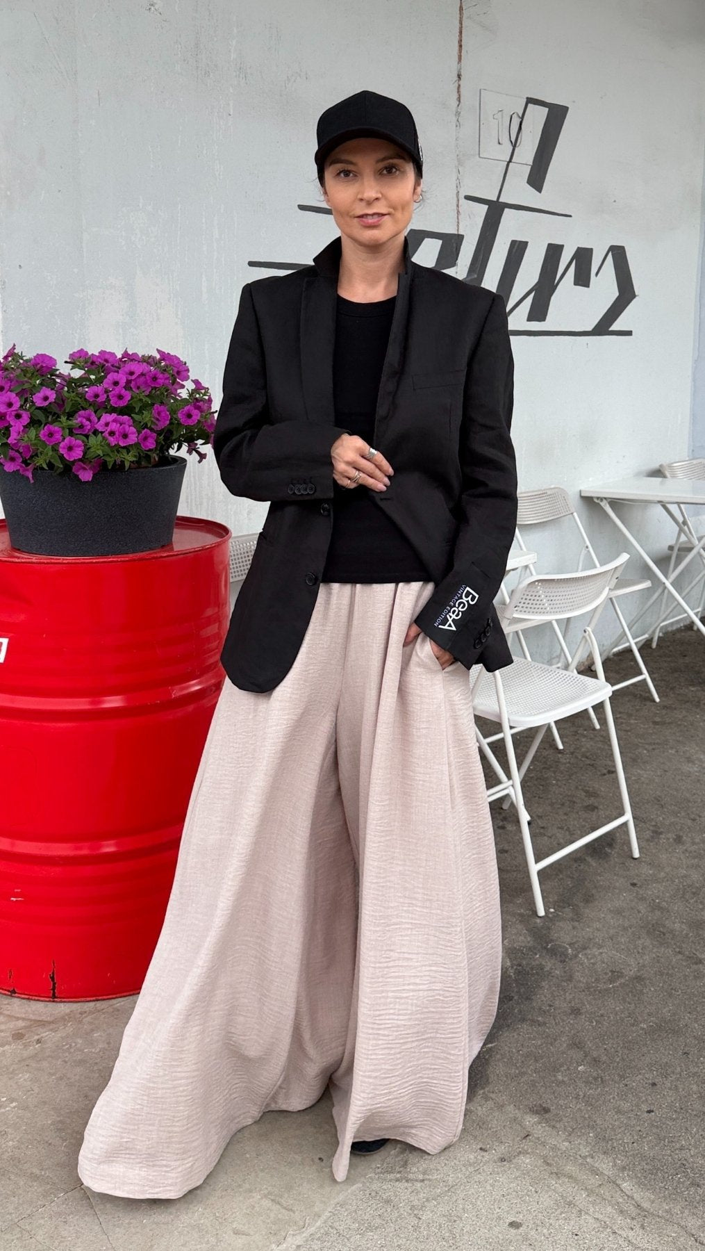 Linen Palazzo Trousers Sand - BeaA - Be At Home with Yourself - Trousers