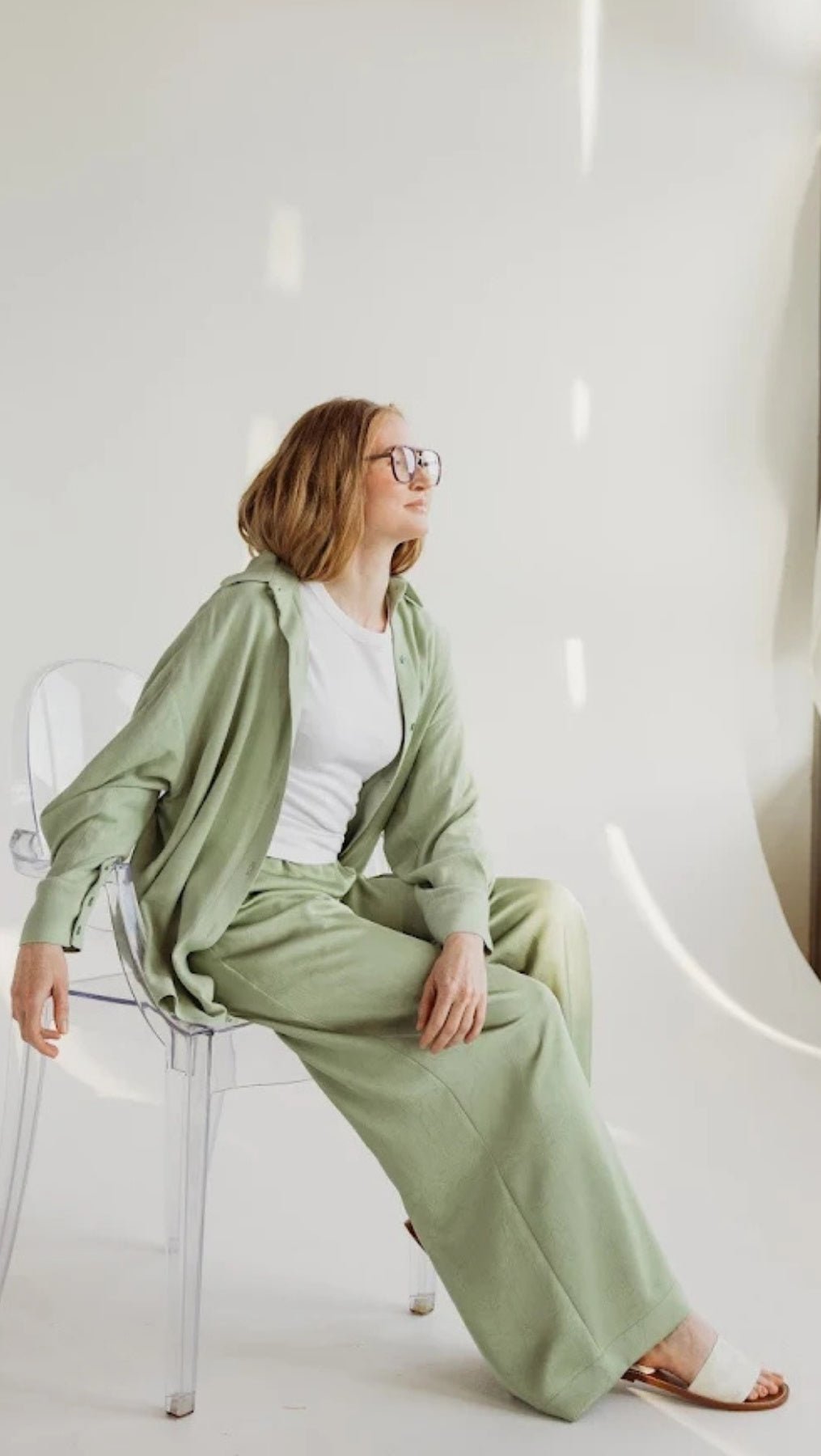Linen shirt Green - BeaA - Be At Home with Yourself - Top