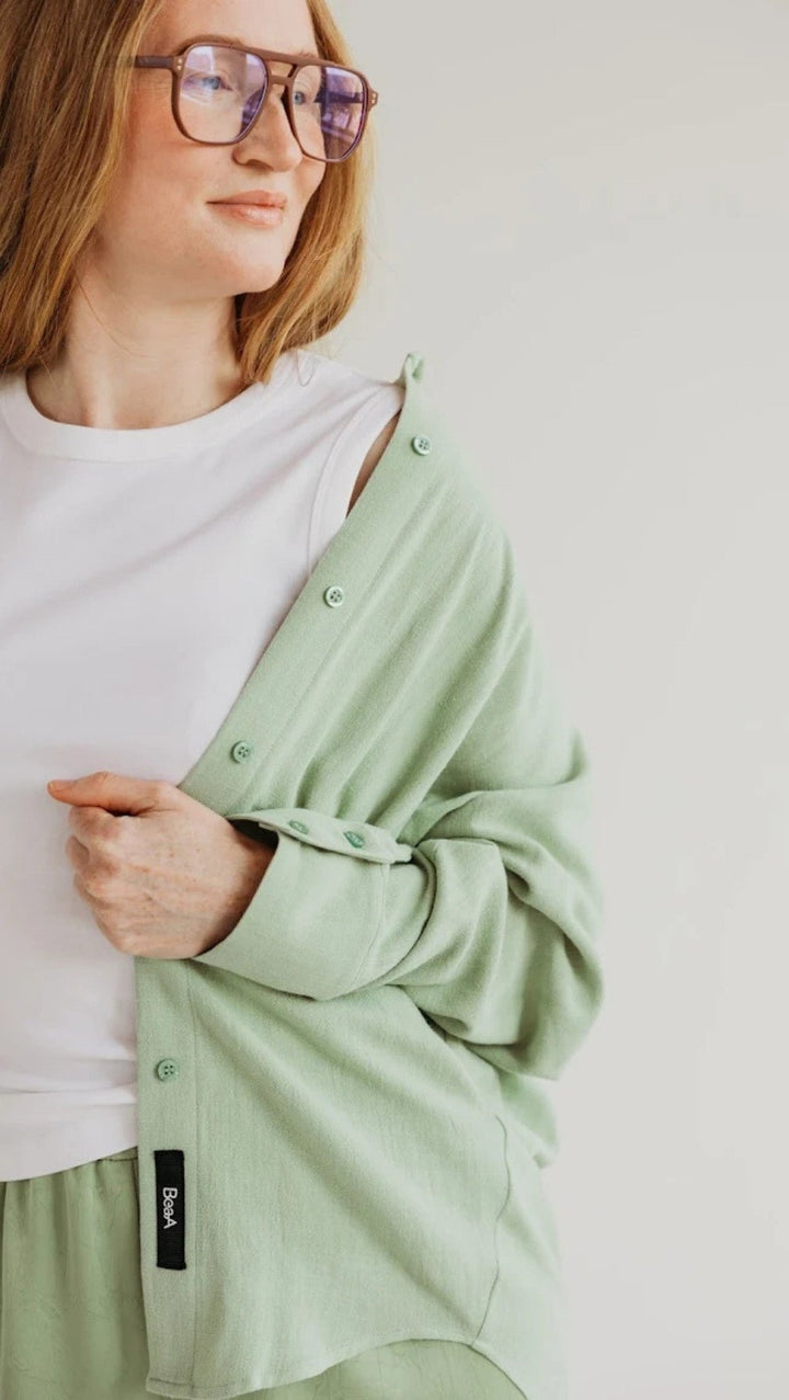 Linen shirt Green - BeaA - Be At Home with Yourself - Top