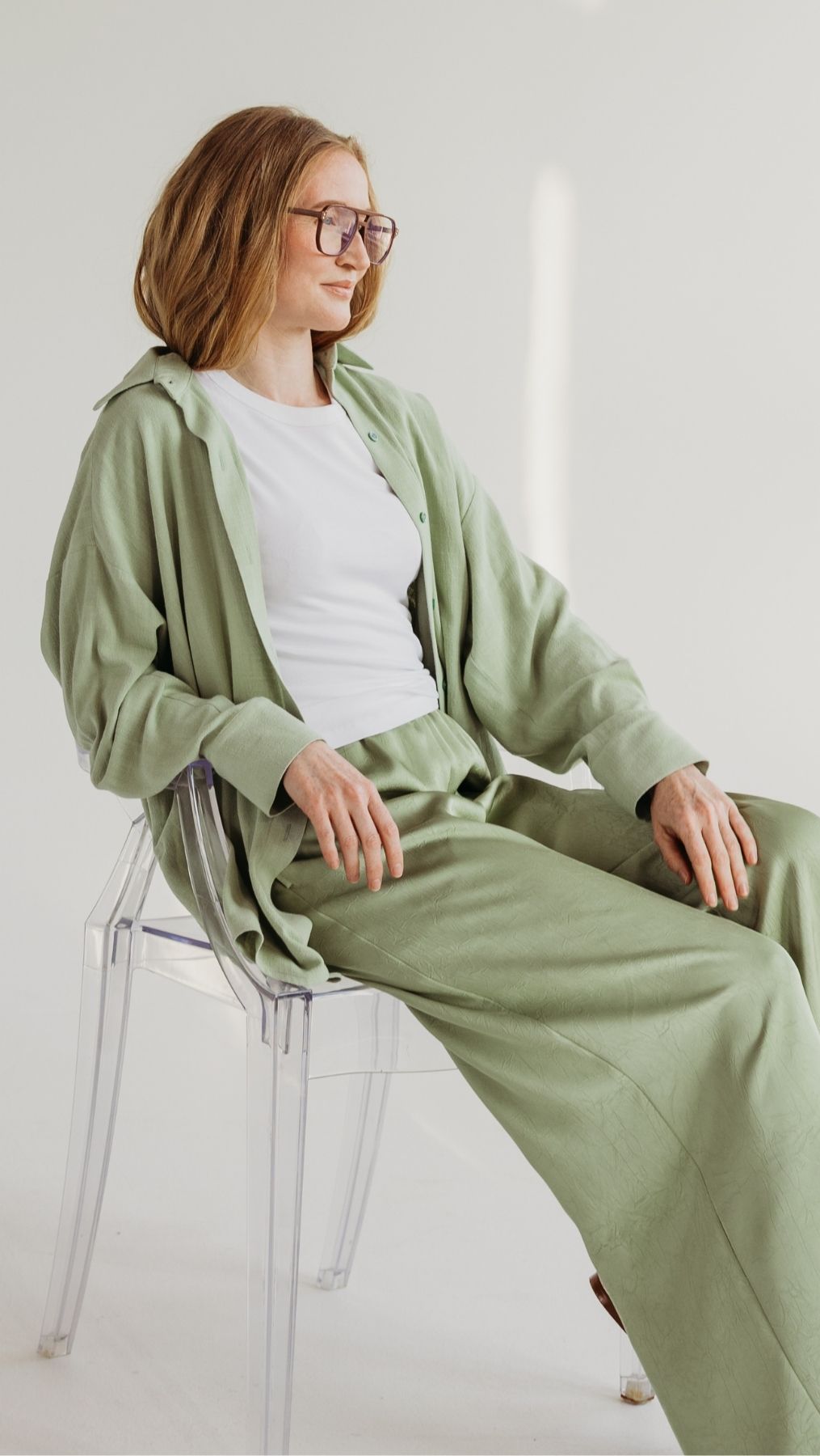 Linen shirt Green - BeaA - Be At Home with Yourself - Top