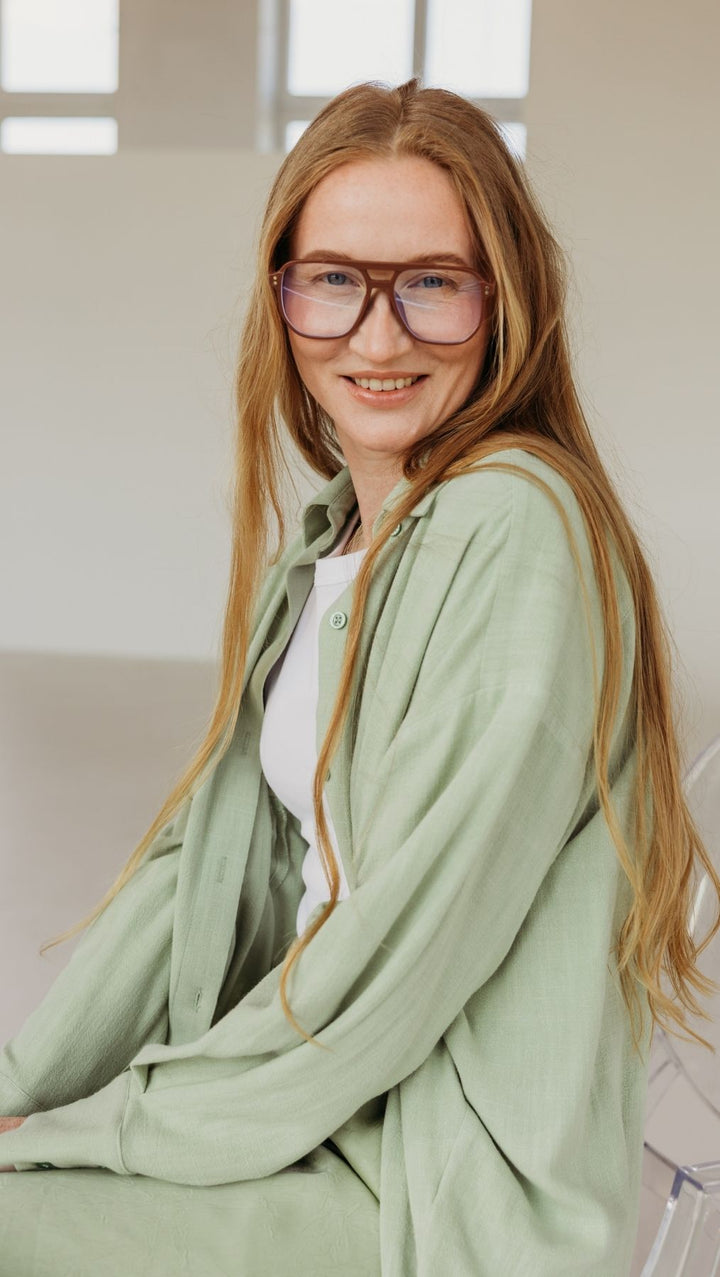 Linen shirt Green - BeaA - Be At Home with Yourself - Top