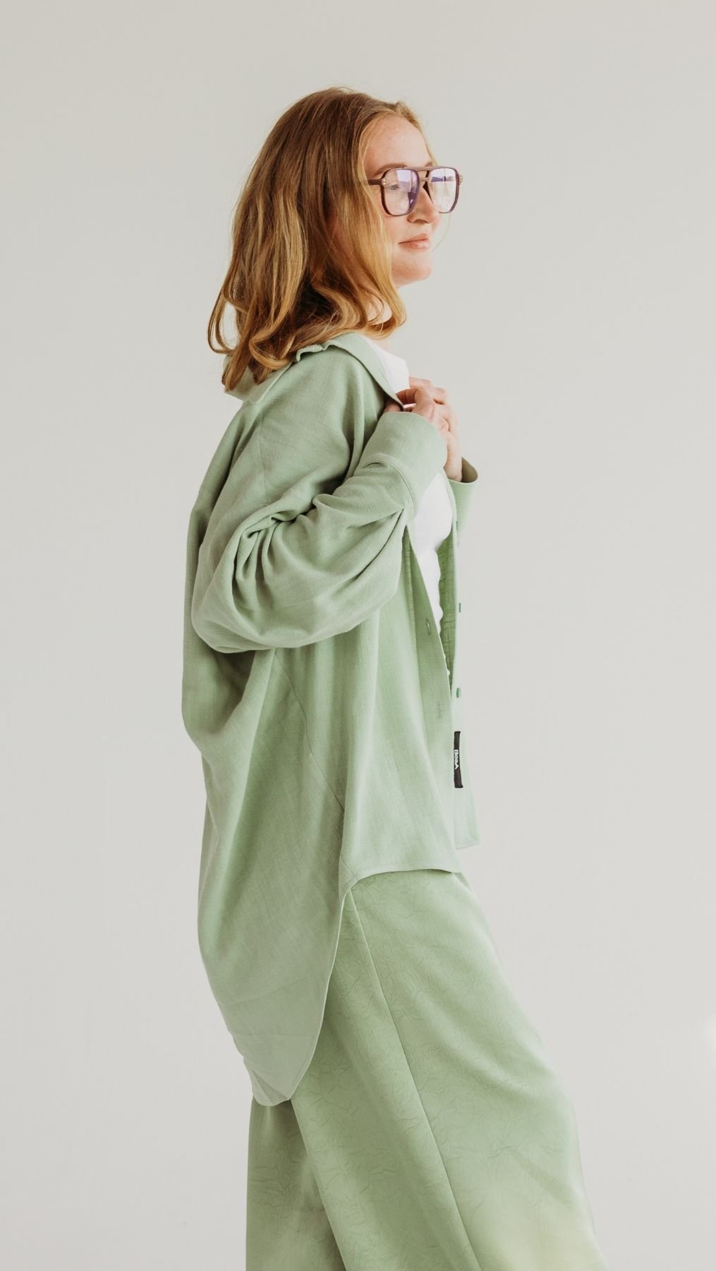 Linen shirt Green - BeaA - Be At Home with Yourself - Top