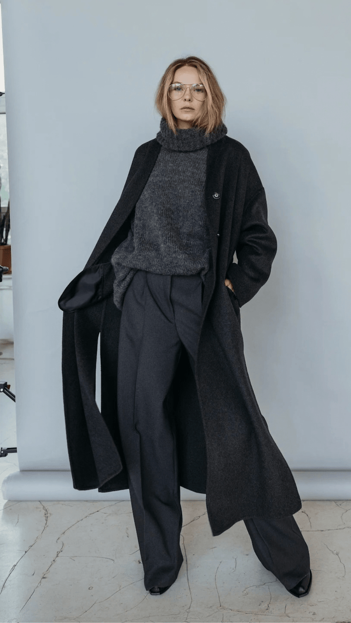 Long Double-faced wool coat - BeaA - Be At Home with Yourself - coat