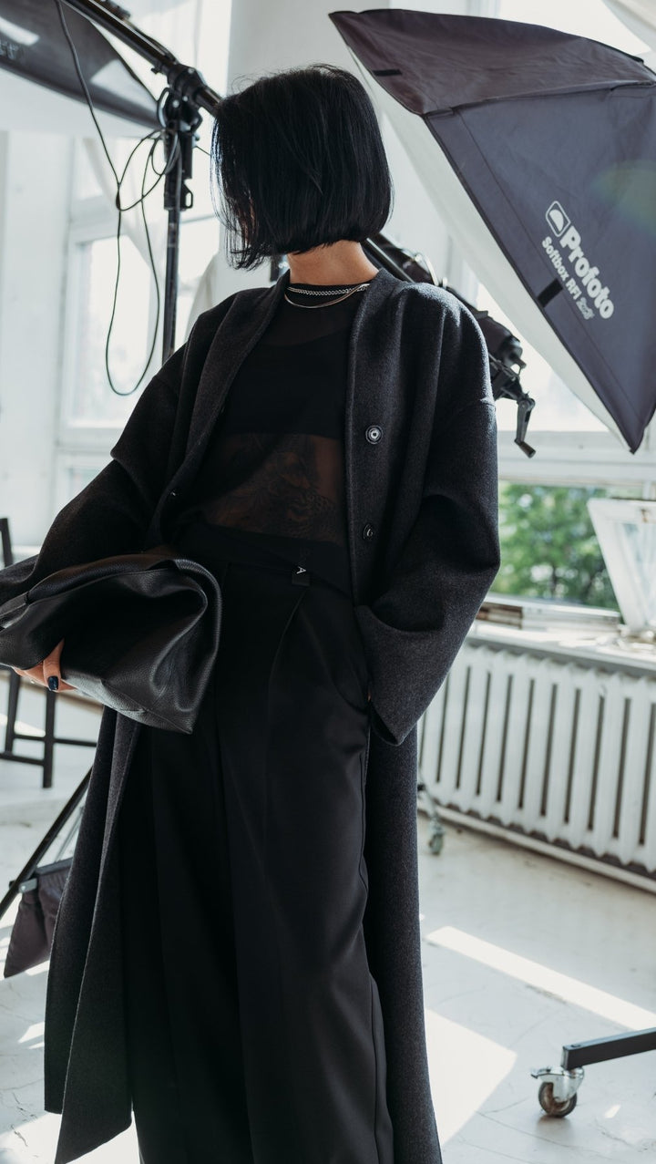 Long Double-faced wool coat - BeaA - Be At Home with Yourself - coat