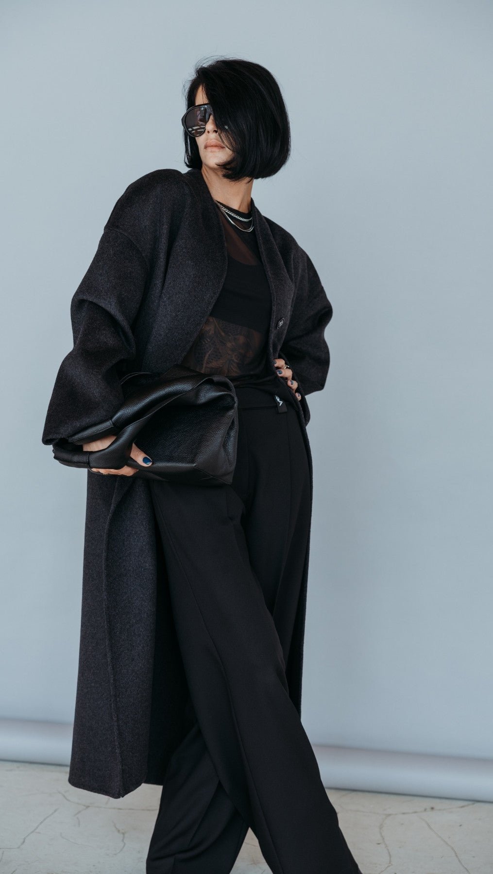 Long Double-faced wool coat - BeaA - Be At Home with Yourself - coat