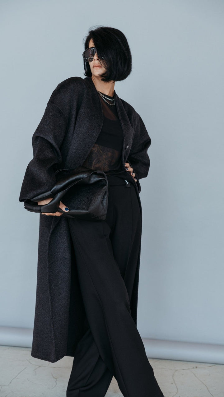 Long Double-faced wool coat - BeaA - Be At Home with Yourself - coat