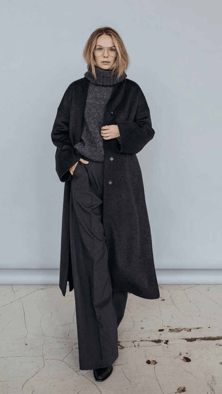 Long Double-faced wool coat - BeaA - Be At Home with Yourself - coat