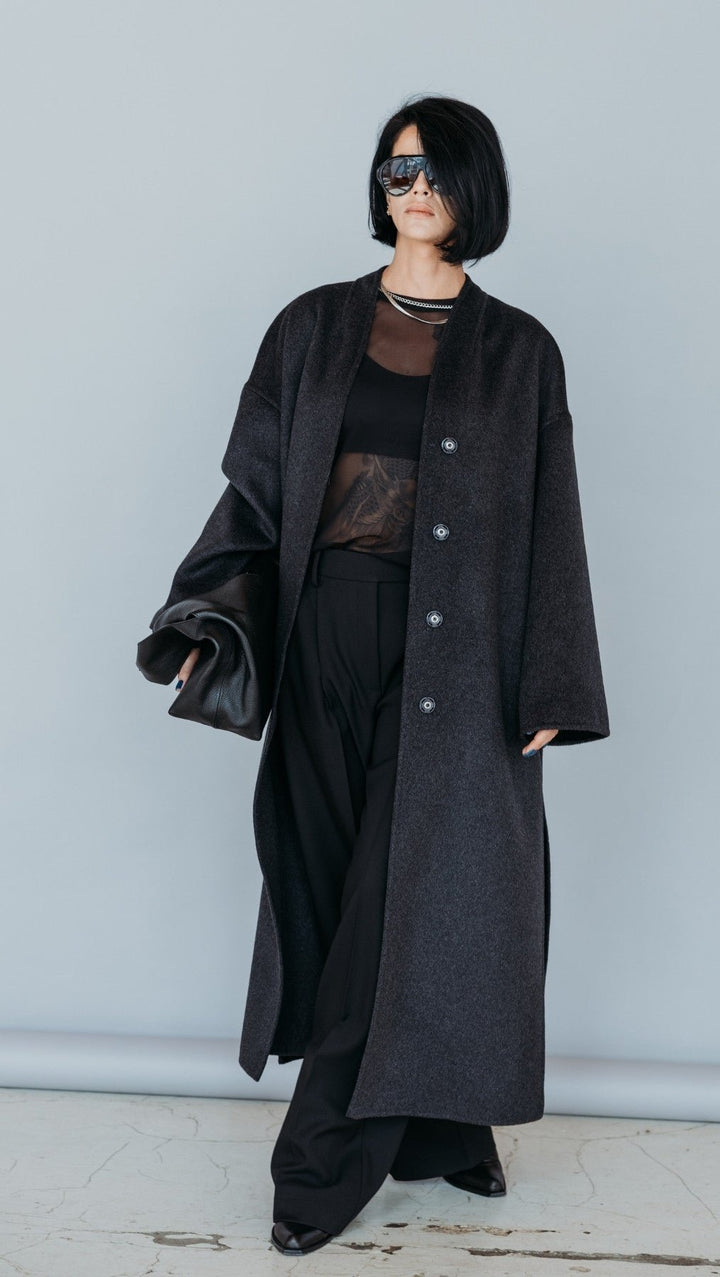 Long Double-faced wool coat - BeaA - Be At Home with Yourself - coat