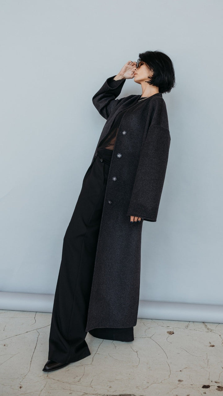 Long Double-faced wool coat - BeaA - Be At Home with Yourself - coat