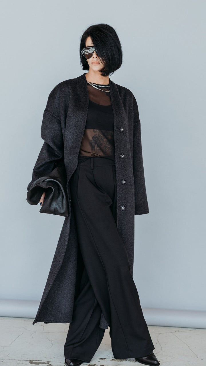 Long Double-faced wool coat - BeaA - Be At Home with Yourself - coat
