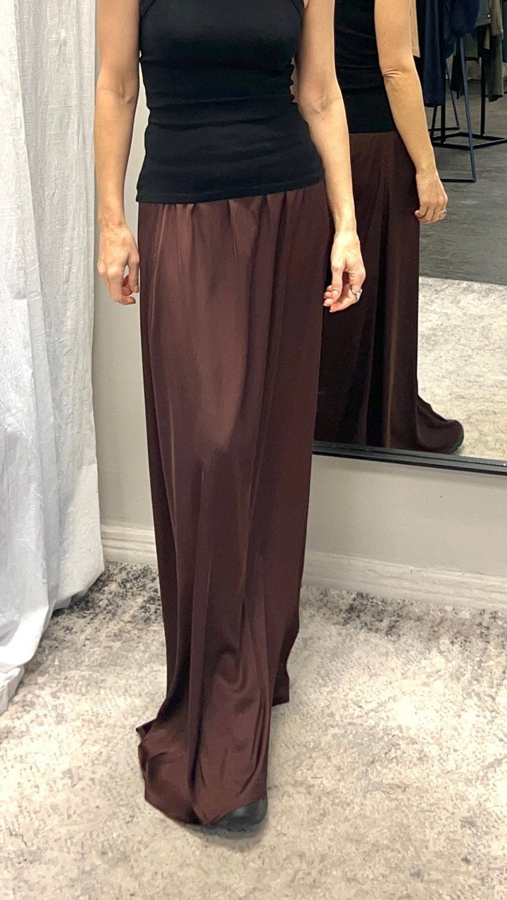 Long silk skirt brown - BeaA - Be At Home with Yourself - skirt