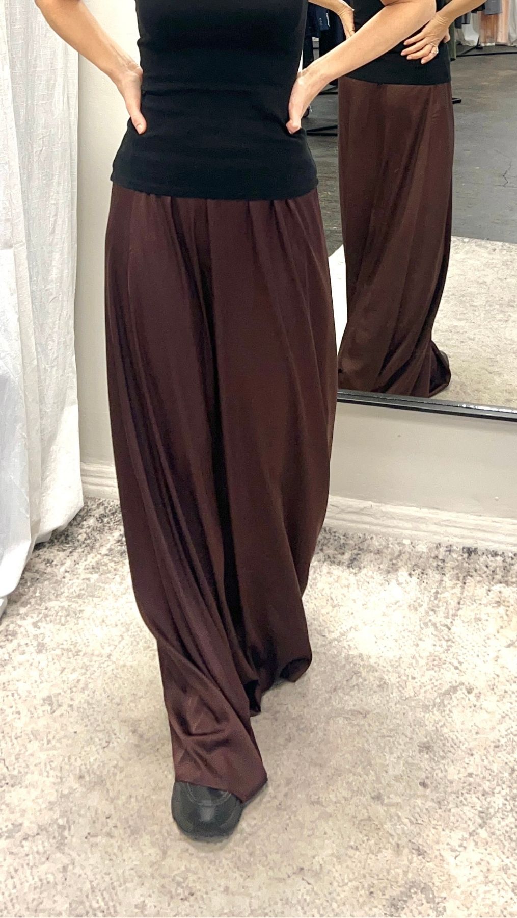 Long silk skirt brown - BeaA - Be At Home with Yourself - skirt