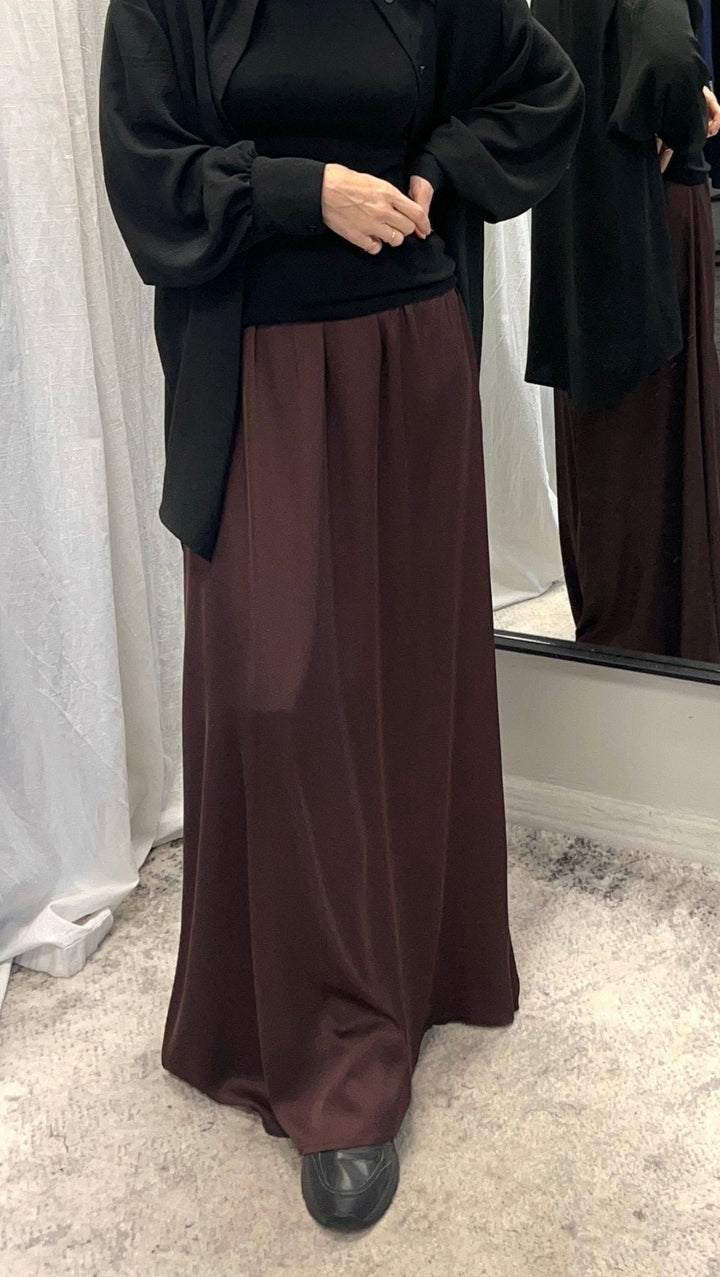 Long silk skirt brown - BeaA - Be At Home with Yourself - skirt