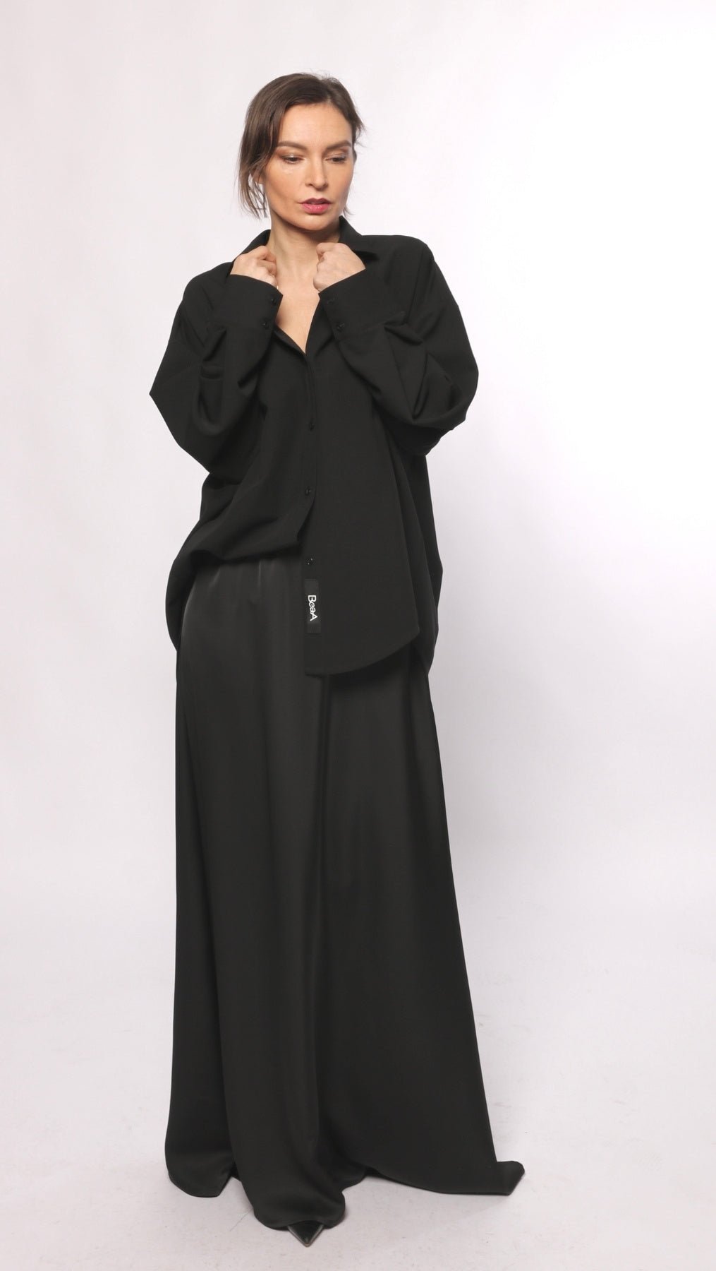 Long Skirt Silk Satin Black - BeaA - Be At Home with Yourself - skirt