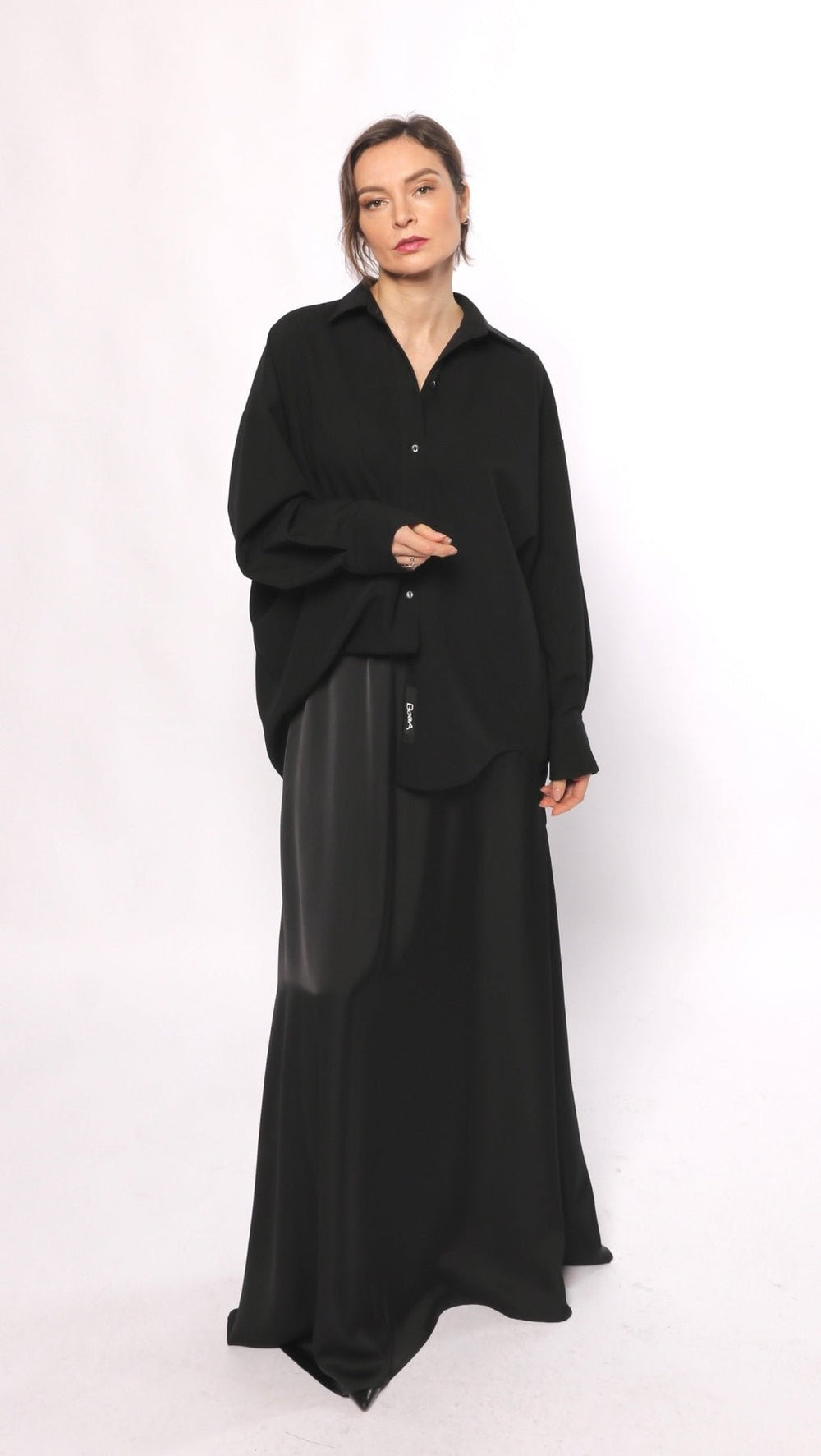 Long Skirt Silk Satin Black - BeaA - Be At Home with Yourself - skirt