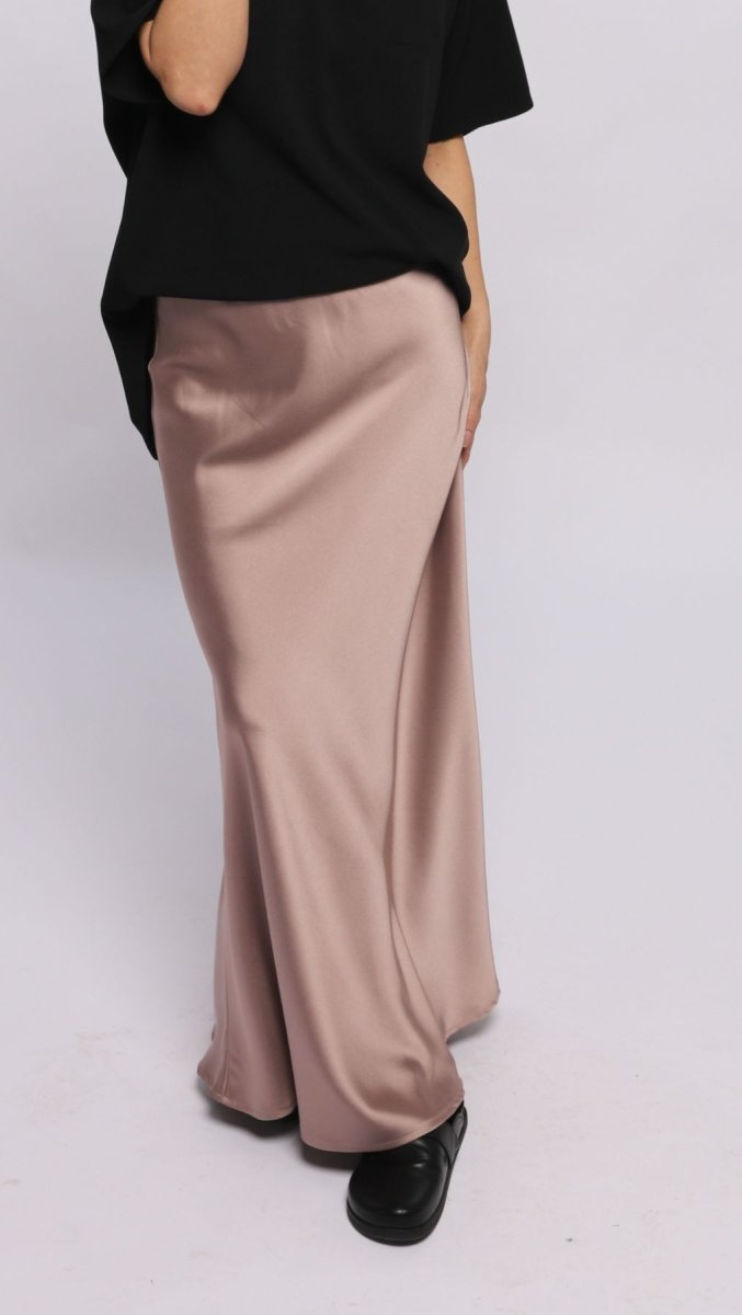 Long Skirt Silk Satin Dusty Rose - BeaA - Be At Home with Yourself - skirt