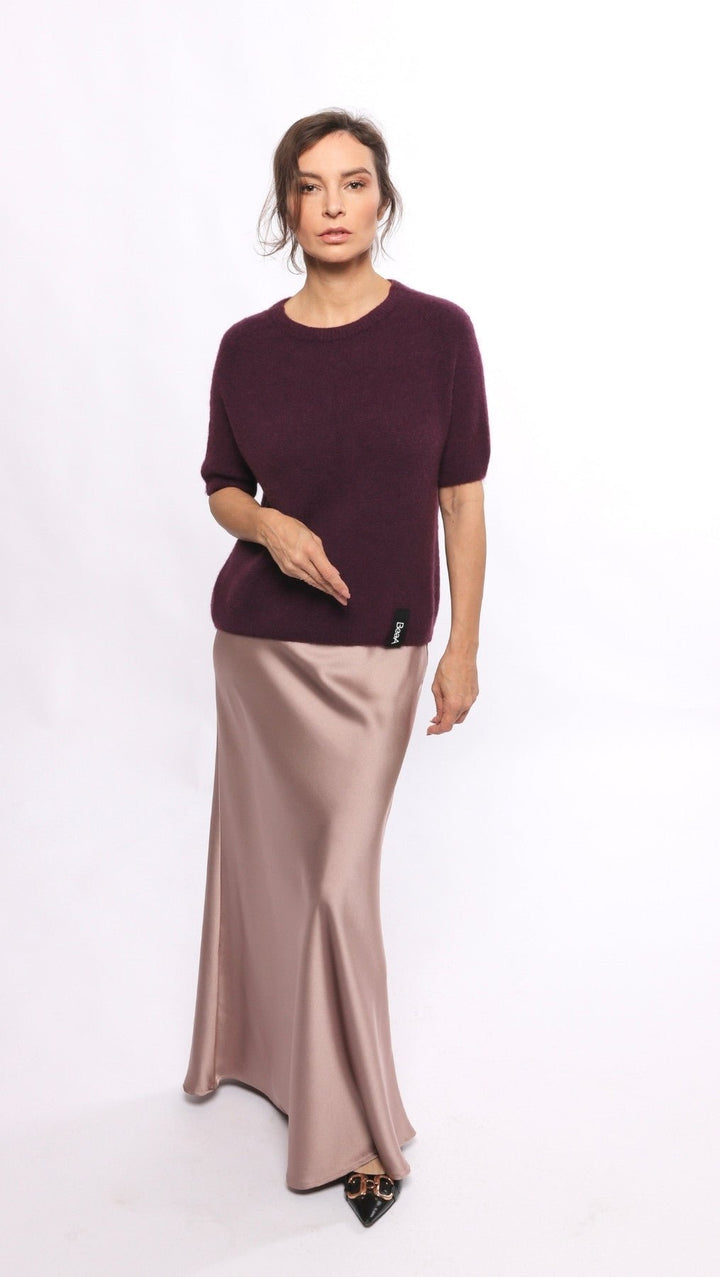 Long Skirt Silk Satin Dusty Rose - BeaA - Be At Home with Yourself - skirt