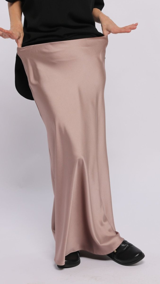 Long Skirt Silk Satin Dusty Rose - BeaA - Be At Home with Yourself - skirt