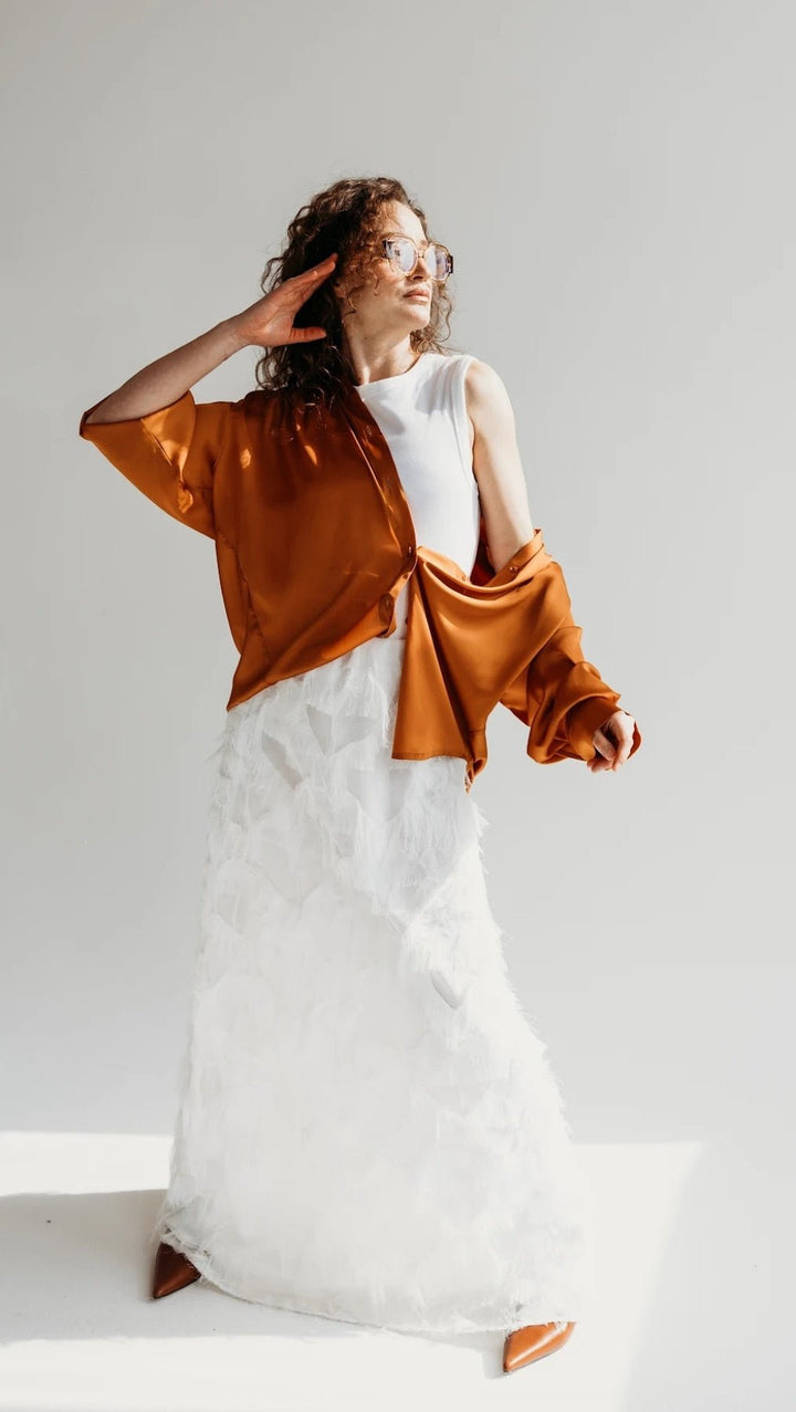 Long skirt Stardust White - BeaA - Be At Home with Yourself - skirt