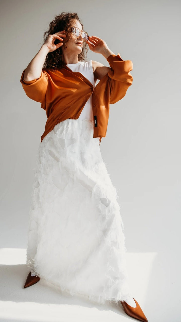 Long skirt Stardust White - BeaA - Be At Home with Yourself - skirt