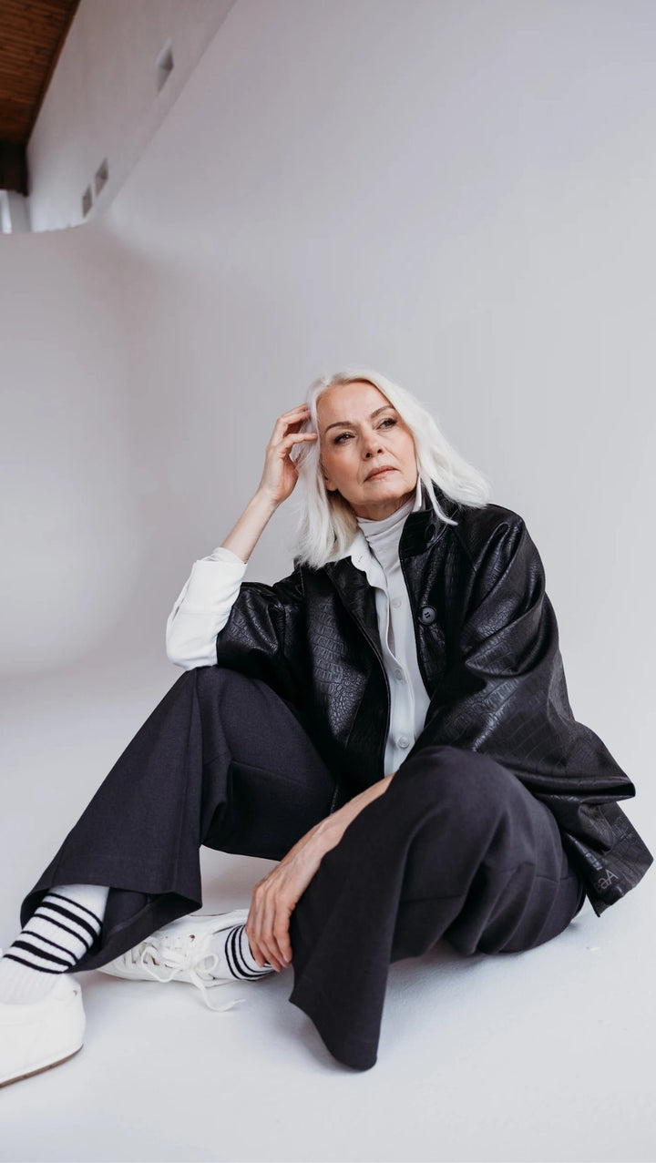 Экокожаная куртка Noir Croc